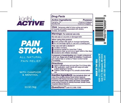 Pain Stick Blue (Kuribl Active Noncbd Pain Stick Label .5oz 2.75x2.25 Maskell Print)